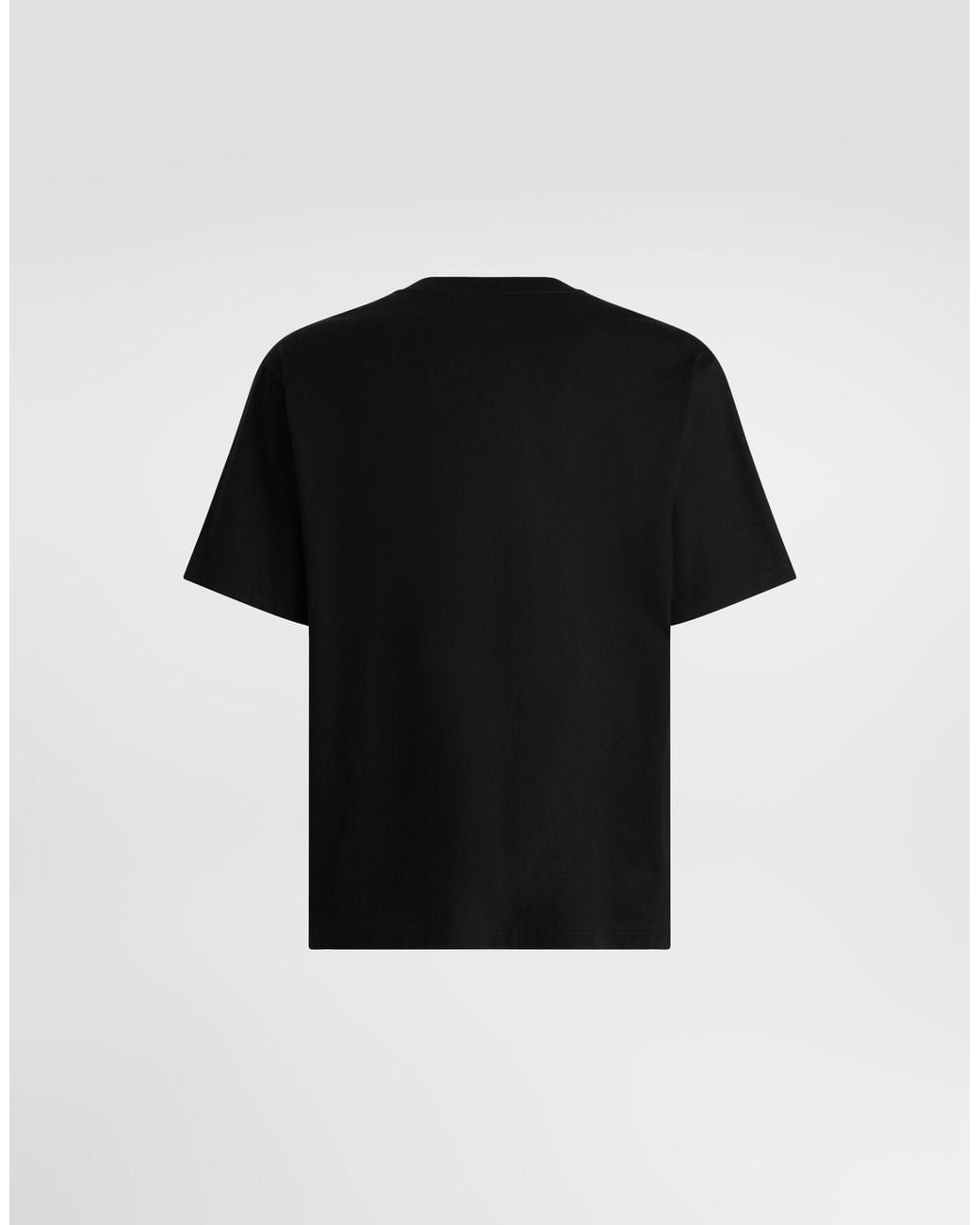 Dolce & Gabbana Black Logo Patch Crewneck T-Shirt for men