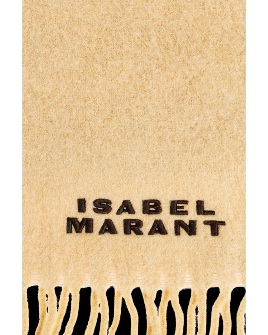 Isabel Marant White Firny Logo Fringe Scarf