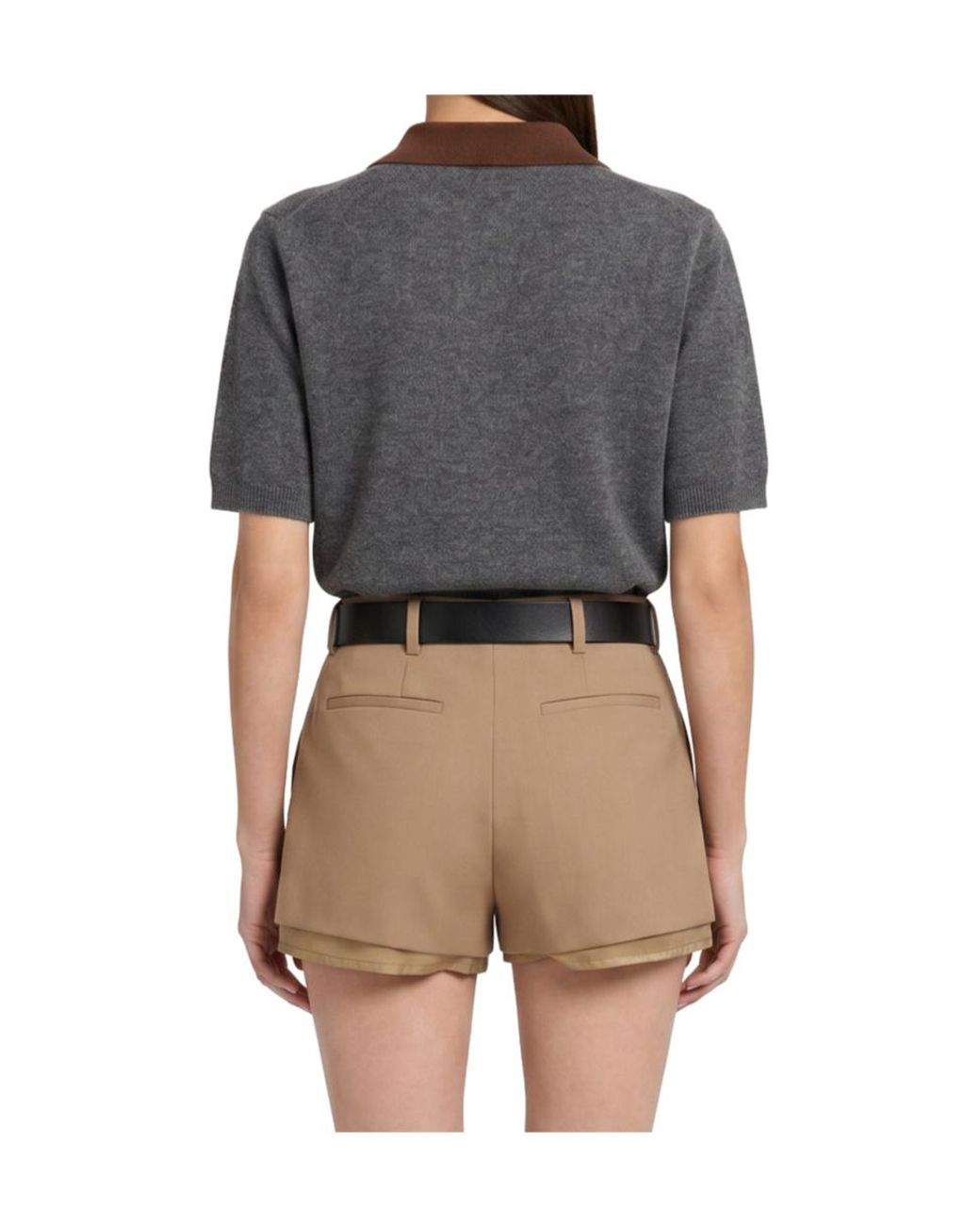 Marni Gray Short-Sleeve Polo Top
