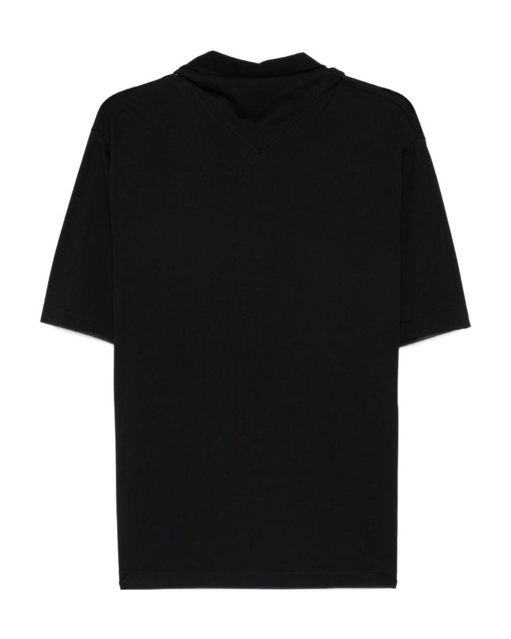 Lemaire Black Roll-Neck Straight Hem T-Shirt