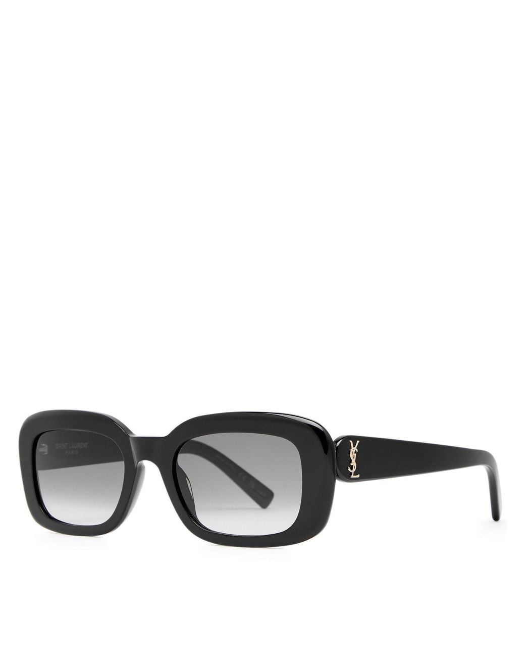 Saint Laurent White Thick Square Sunglasses