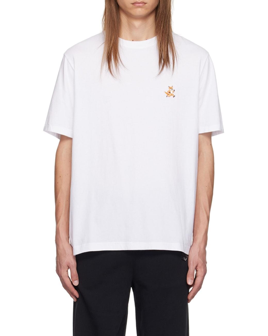 Maison Kitsuné White Maison Kitsuné Speedy Fox Patch Comfort T-Shirt for men