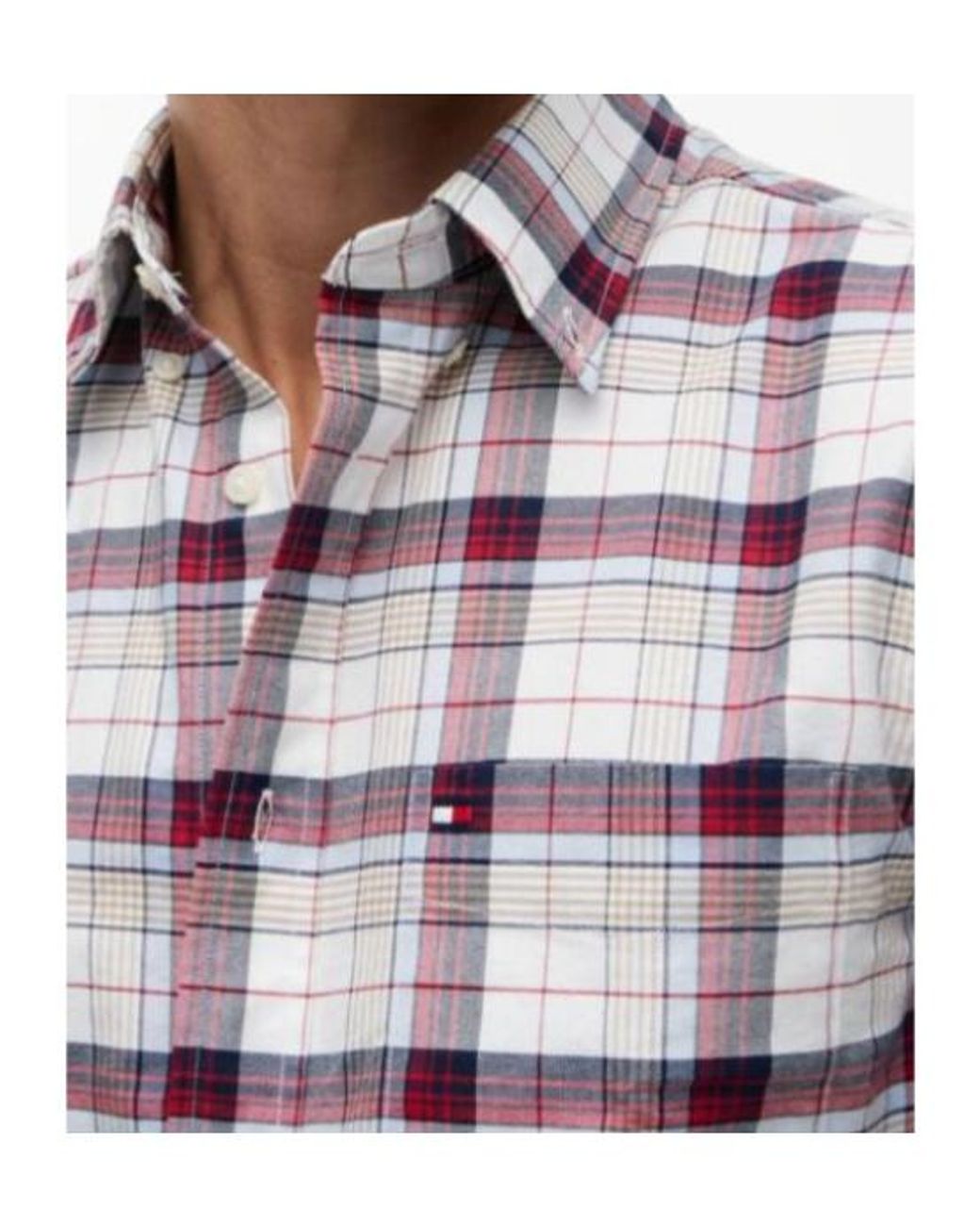 Tommy Hilfiger Red Check-Print Button-Down Shirt for men