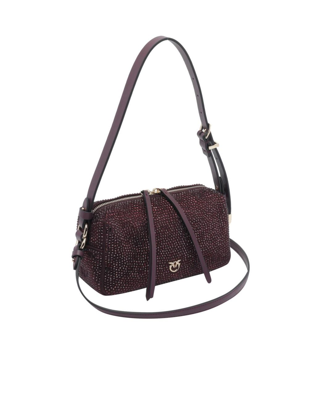 Pinko Purple Embellished Mini Crossbody Boston Bag