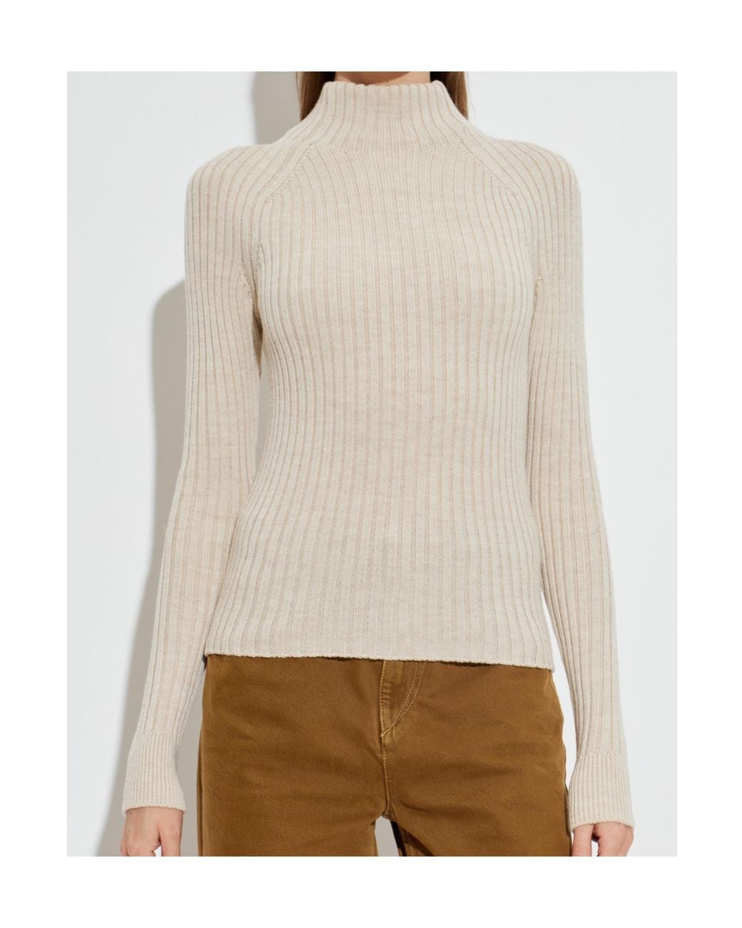 Isabel Marant White High-Neck Long-Sleeved Knitwear
