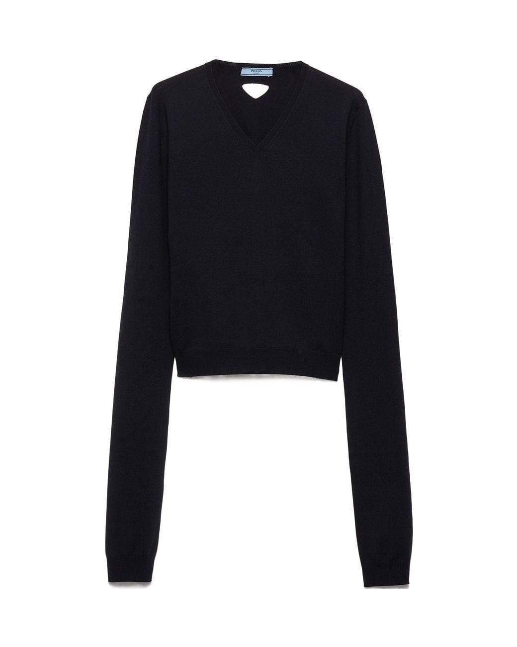 Prada Black Wool V-Neck Sweater