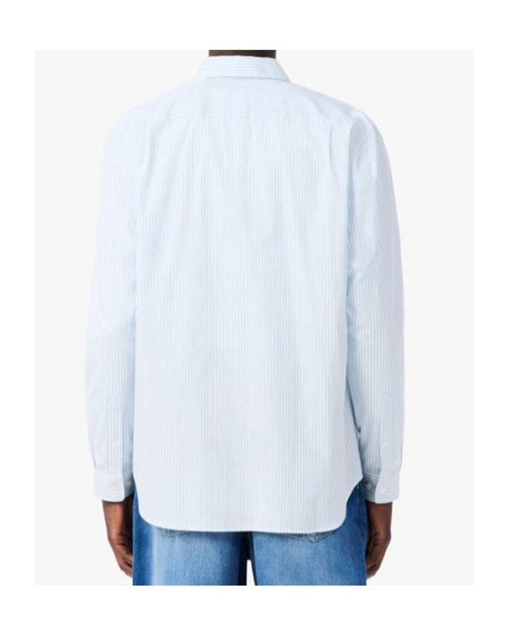 Lacoste Blue Regular Fit Striped Pinpoint Shirt for men