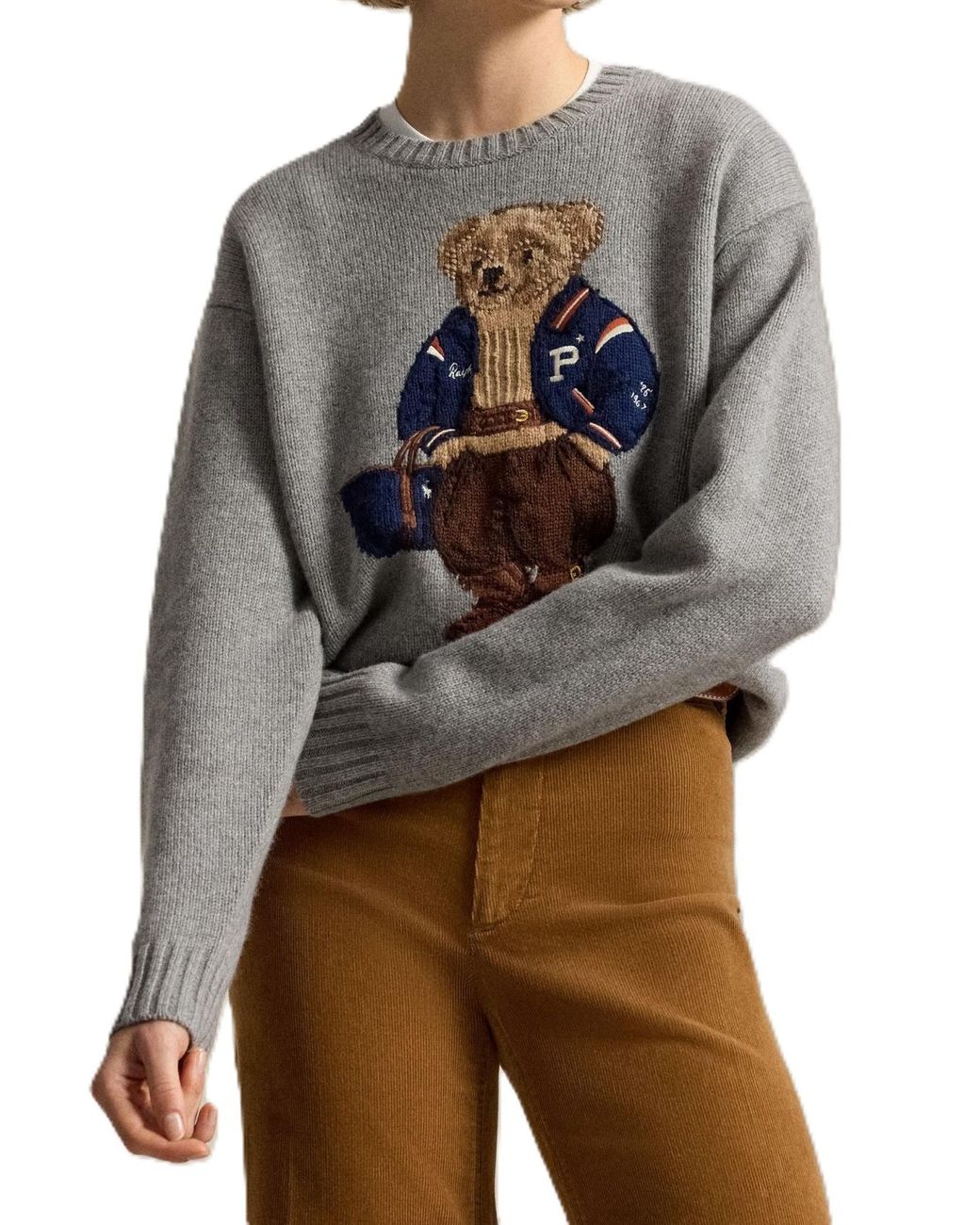 Polo Ralph Lauren Gray Bear Motif Jumper