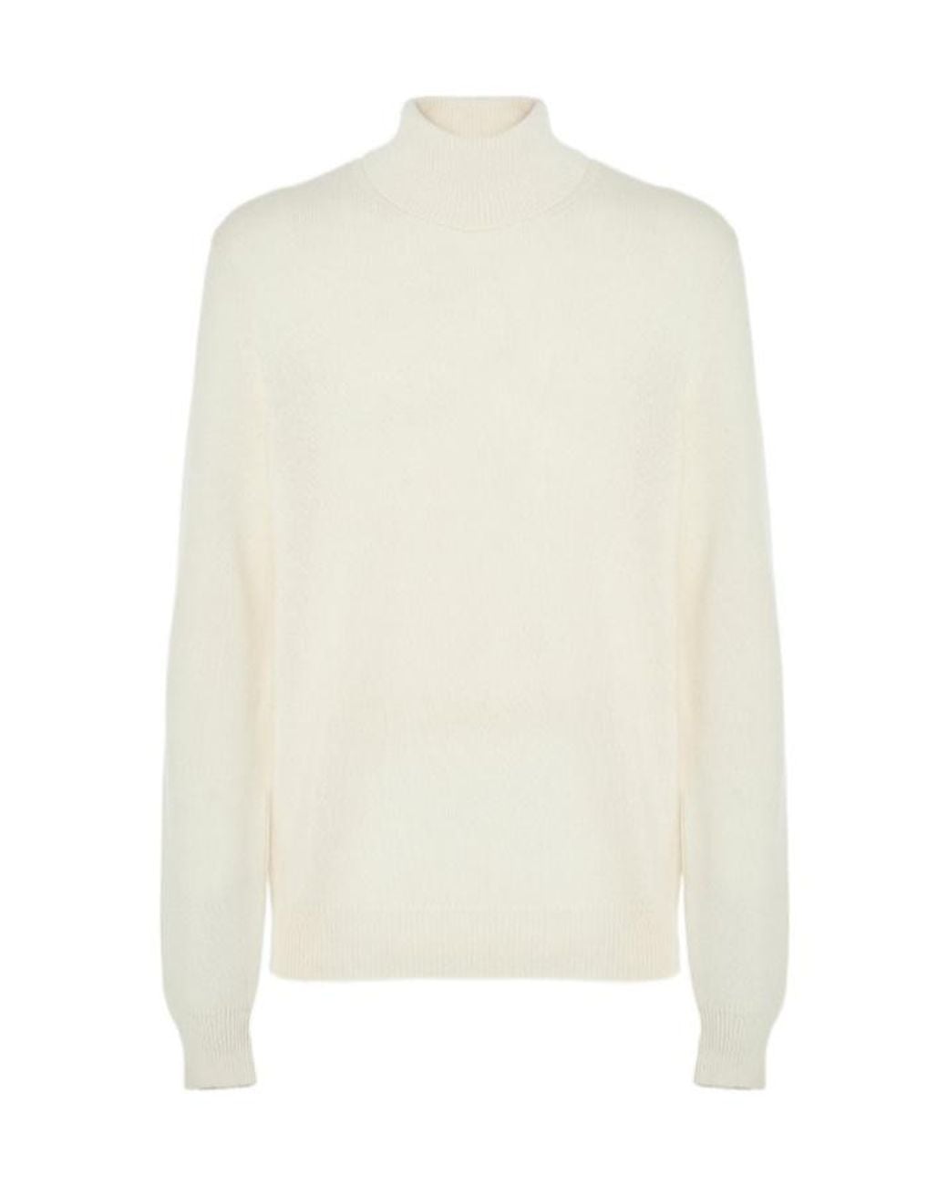 Malo White Turtleneck Straight Hem Jumper for men