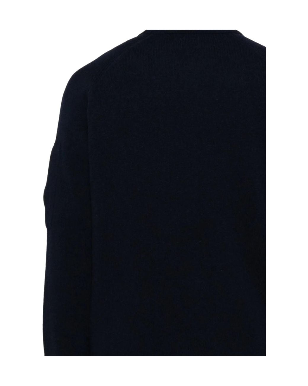 C P Company Blue Lens Patch Knitted Jumper for men