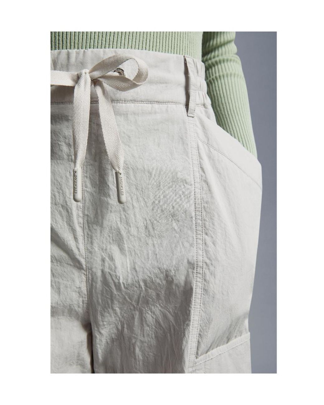 Moncler Gray Cotton Cargo Trousers