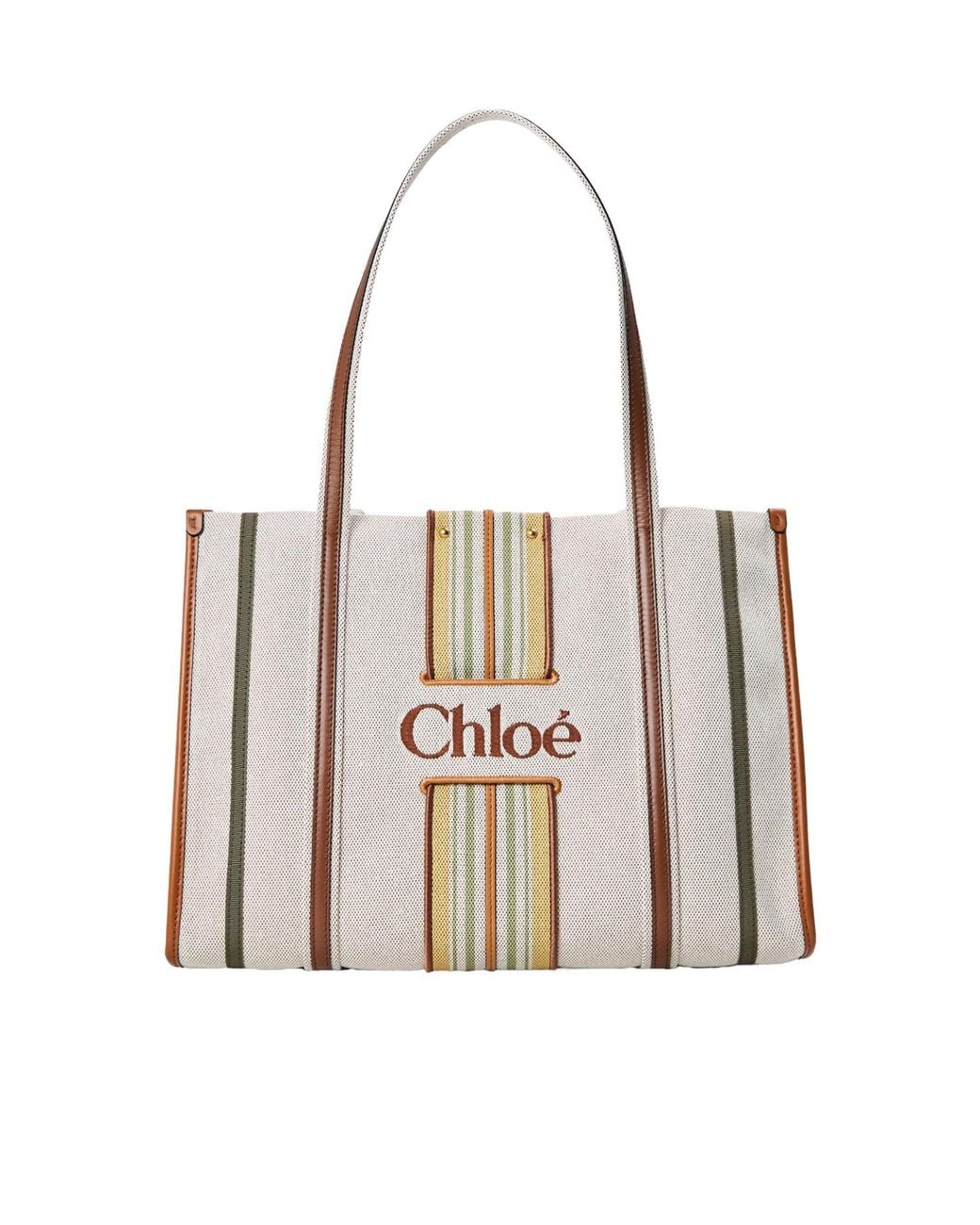 Chloé White Canvas Tote Bag