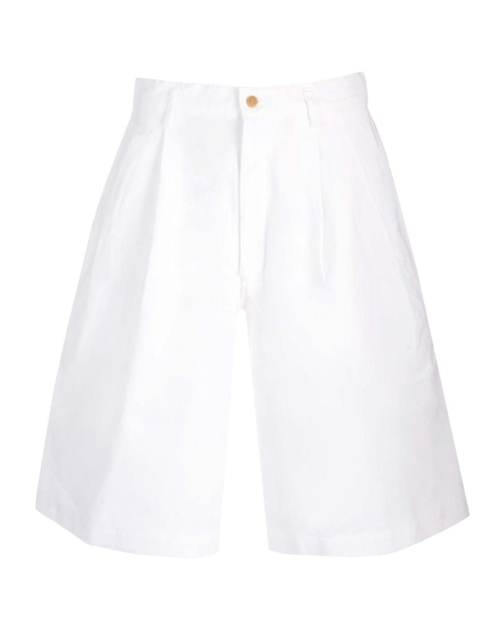 Comme des Garçons White Comme Des Garçons Shirt Knee-Length Twill Shorts for men