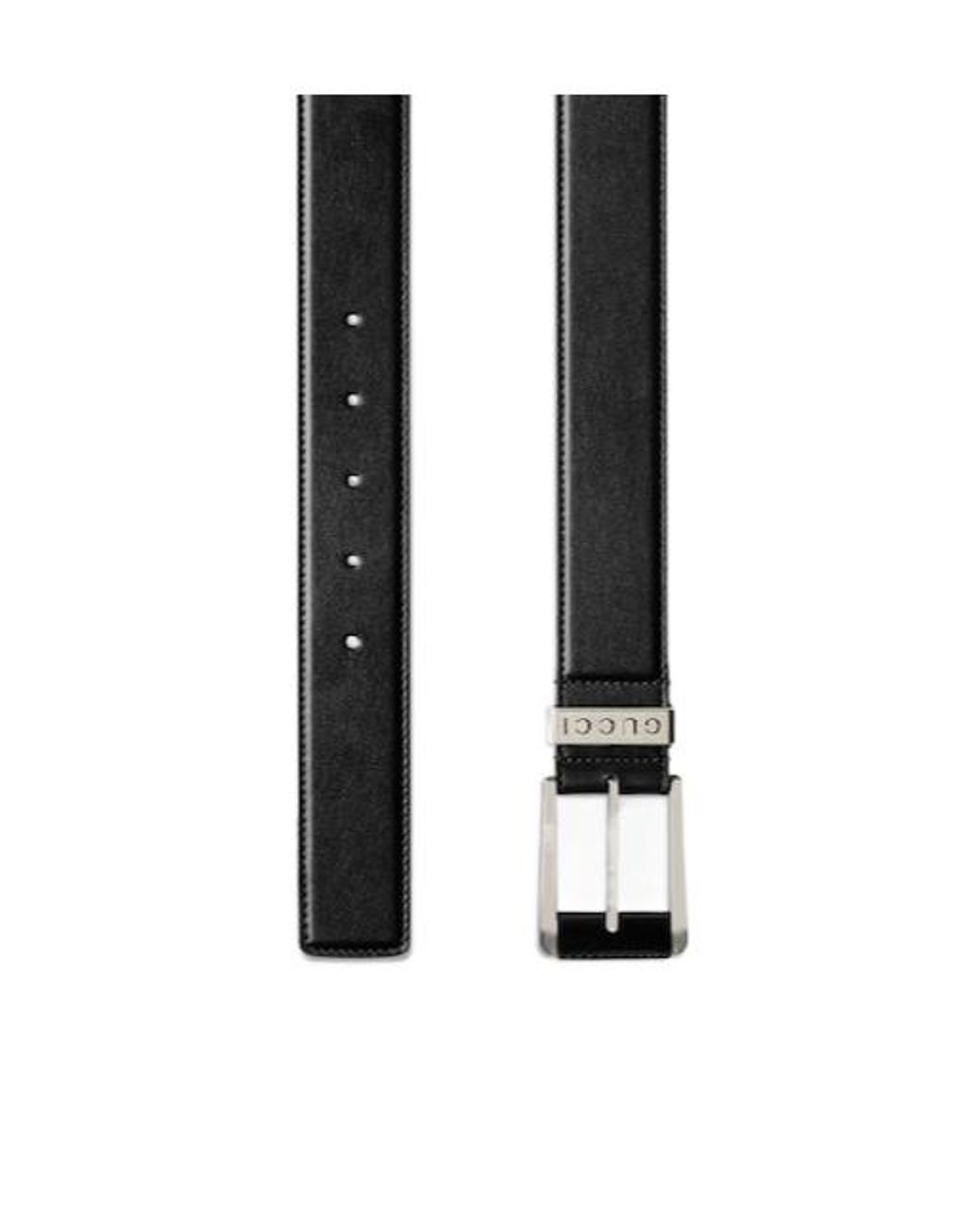 Gucci White Squared Buckle Belt for men