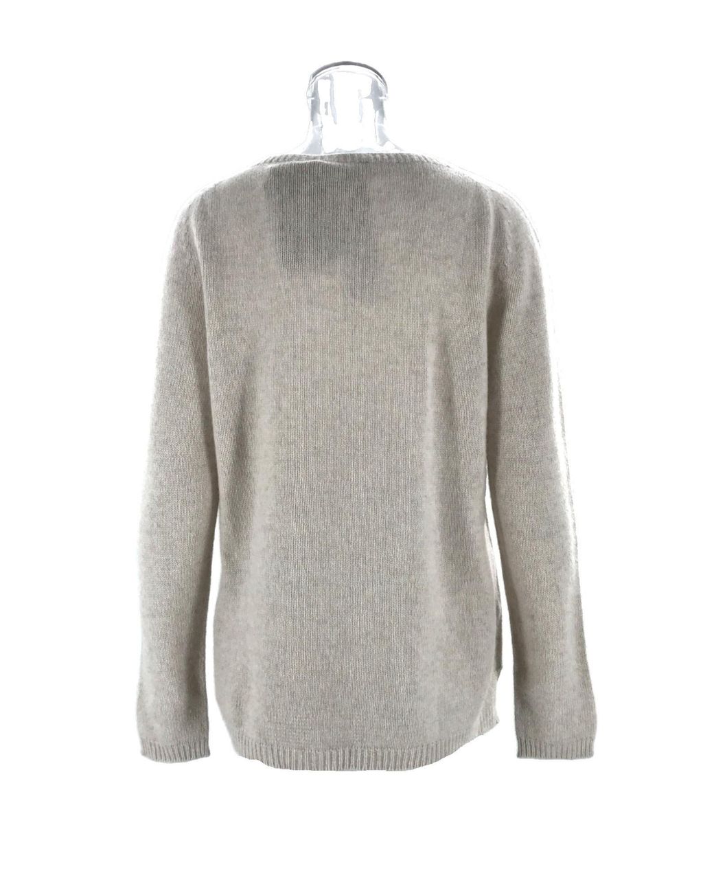 Max Mara Natural Round-Neck Long-Sleeved Sweater