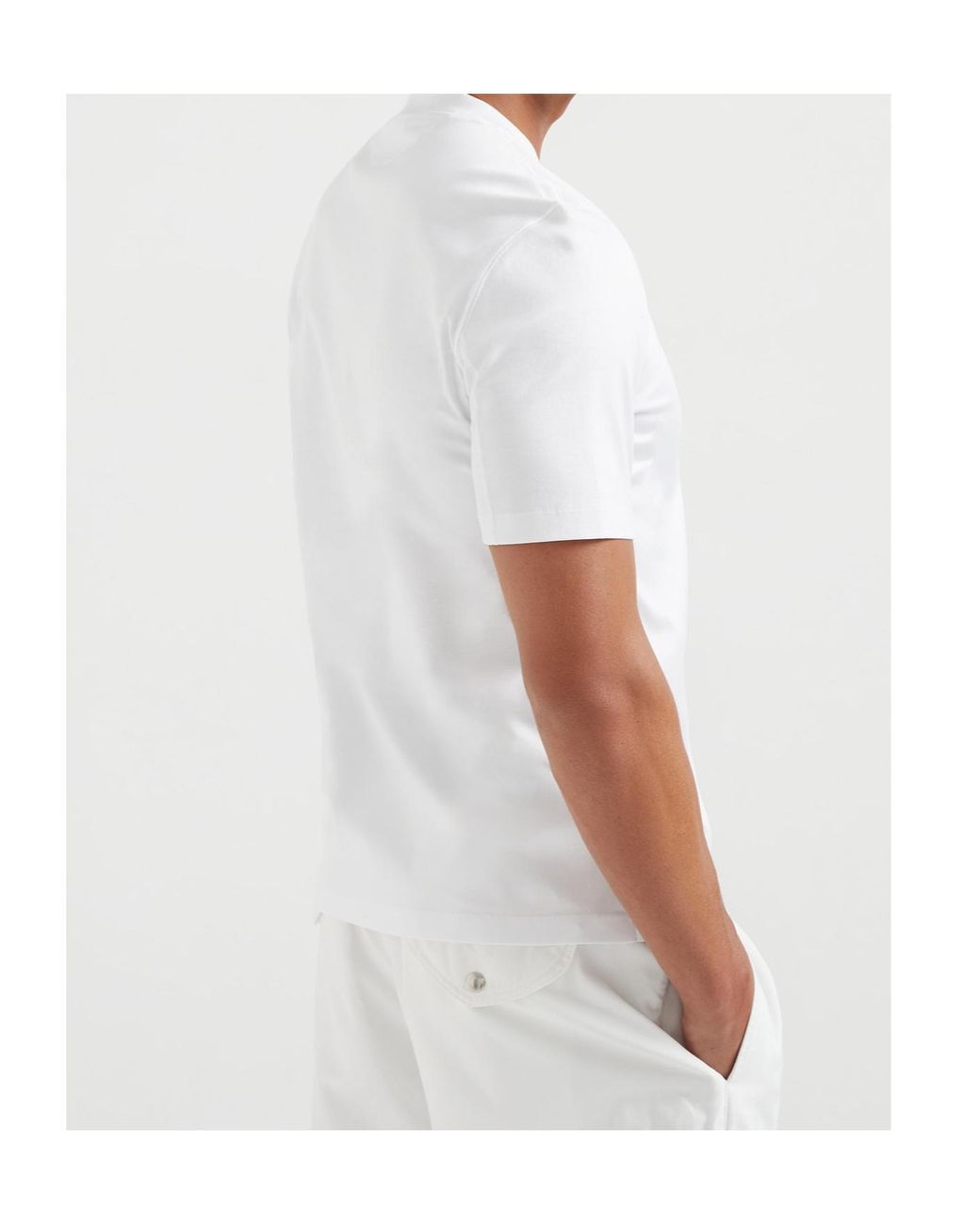 Brunello Cucinelli White Cotton T-Shirt for men