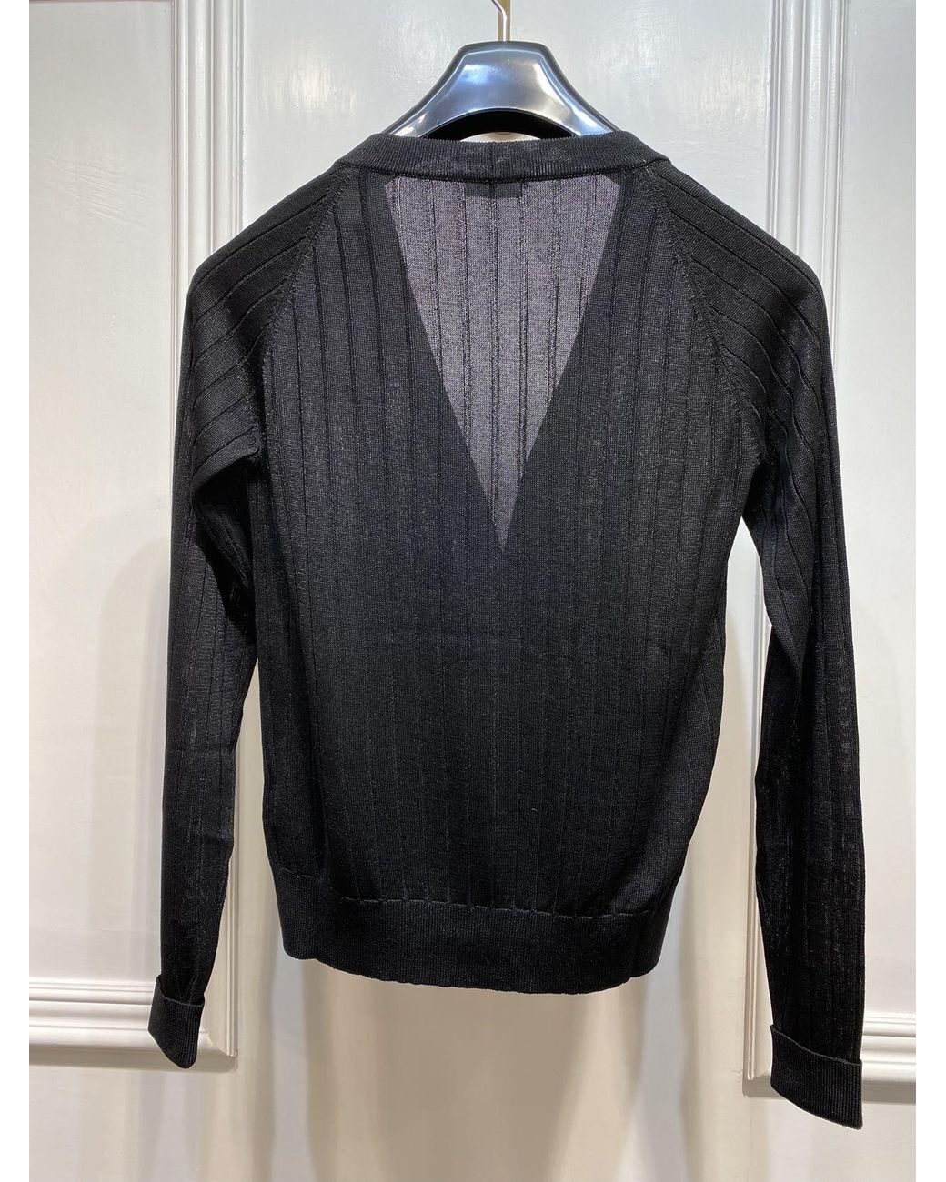 Saint Laurent Black V-Neck Knitted Cardigan