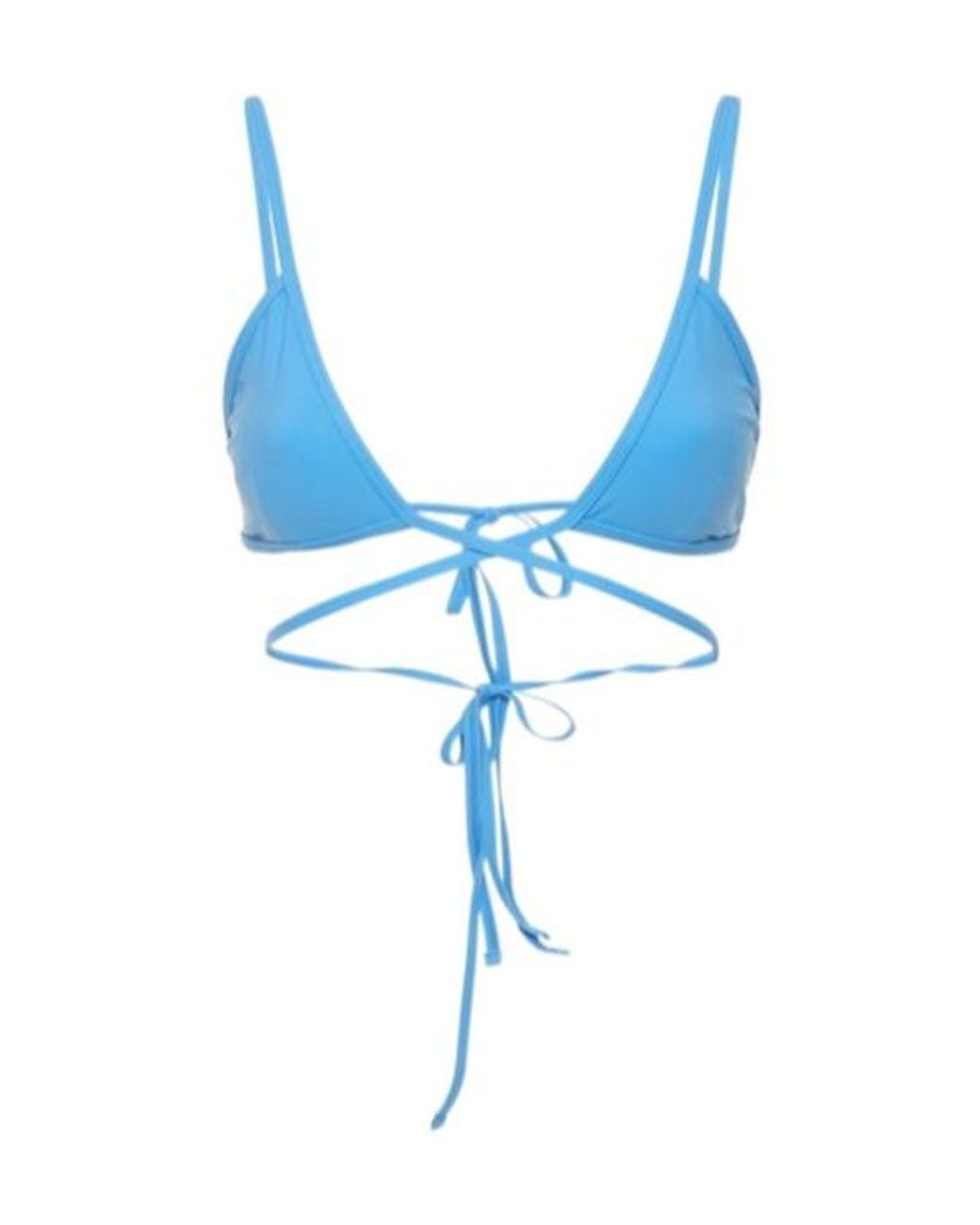 Christopher Esber Blue Wrapped Tie Lycra Bikini Top