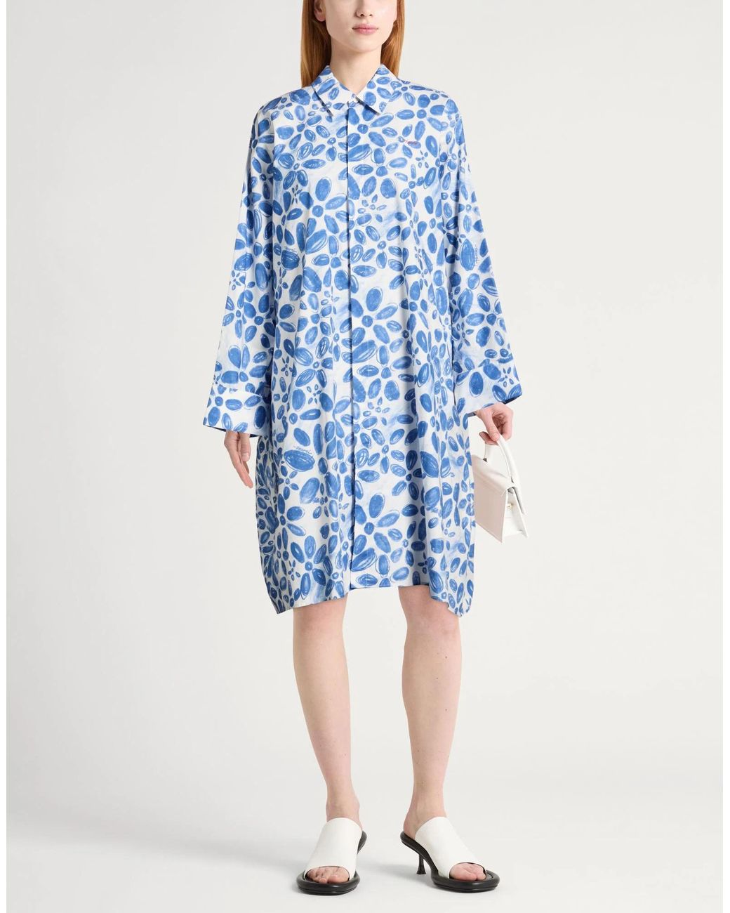 Marni Blue Azure Mini Dress Cotton