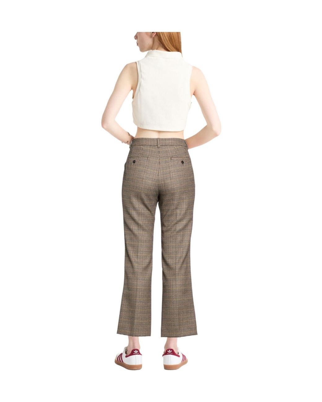 Weekend by Maxmara Gray Plaid Flared Pants
