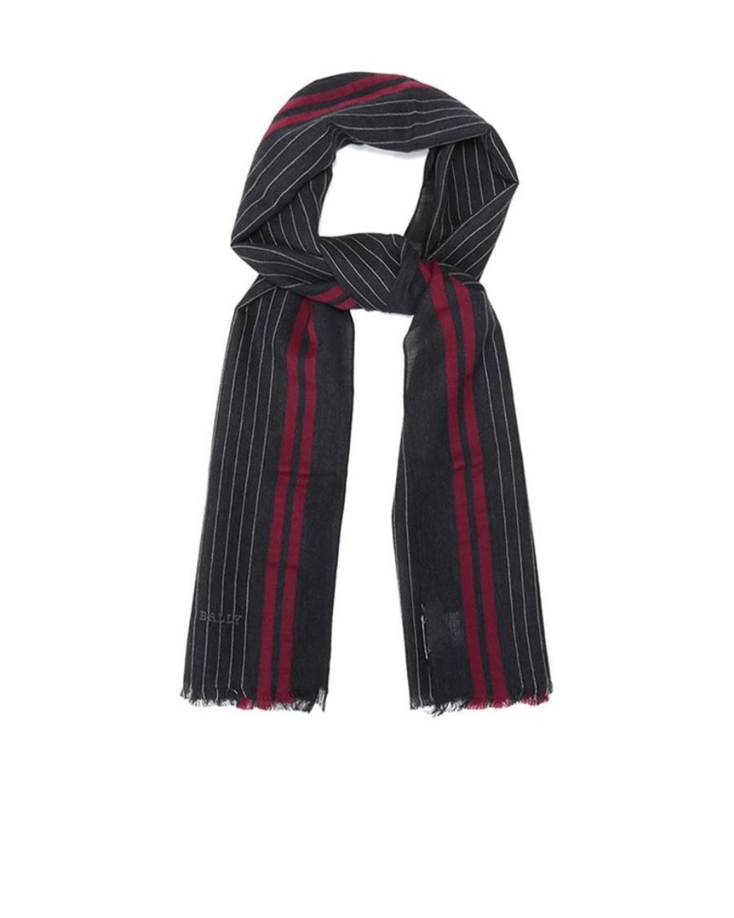 Bally Blue Logo Wool Scarf