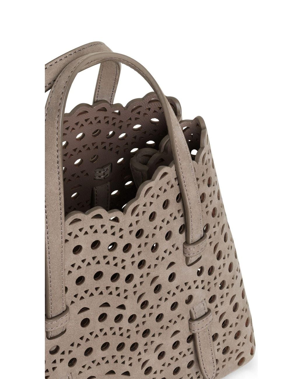 Alaïa Natural Alaïa Mina 20 Cut-Out Top Handle Bag