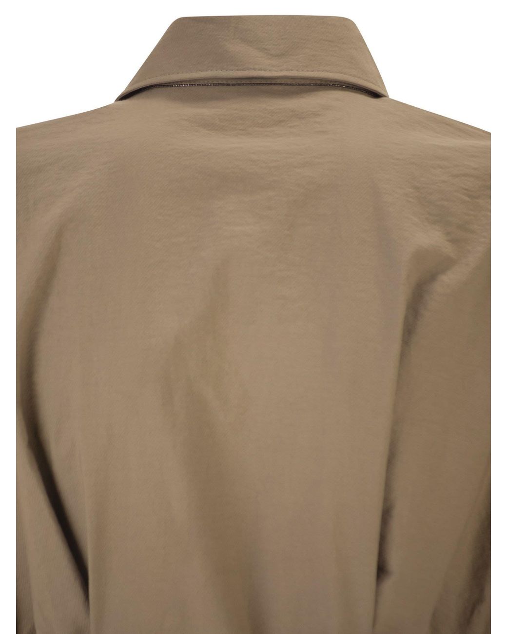 Brunello Cucinelli Natural Short Sleeve Belted Dress