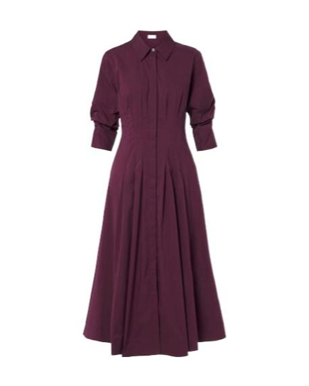 Jonathan Simkhai Purple Jazz Pleated Cotton Poplin Shirt Dress