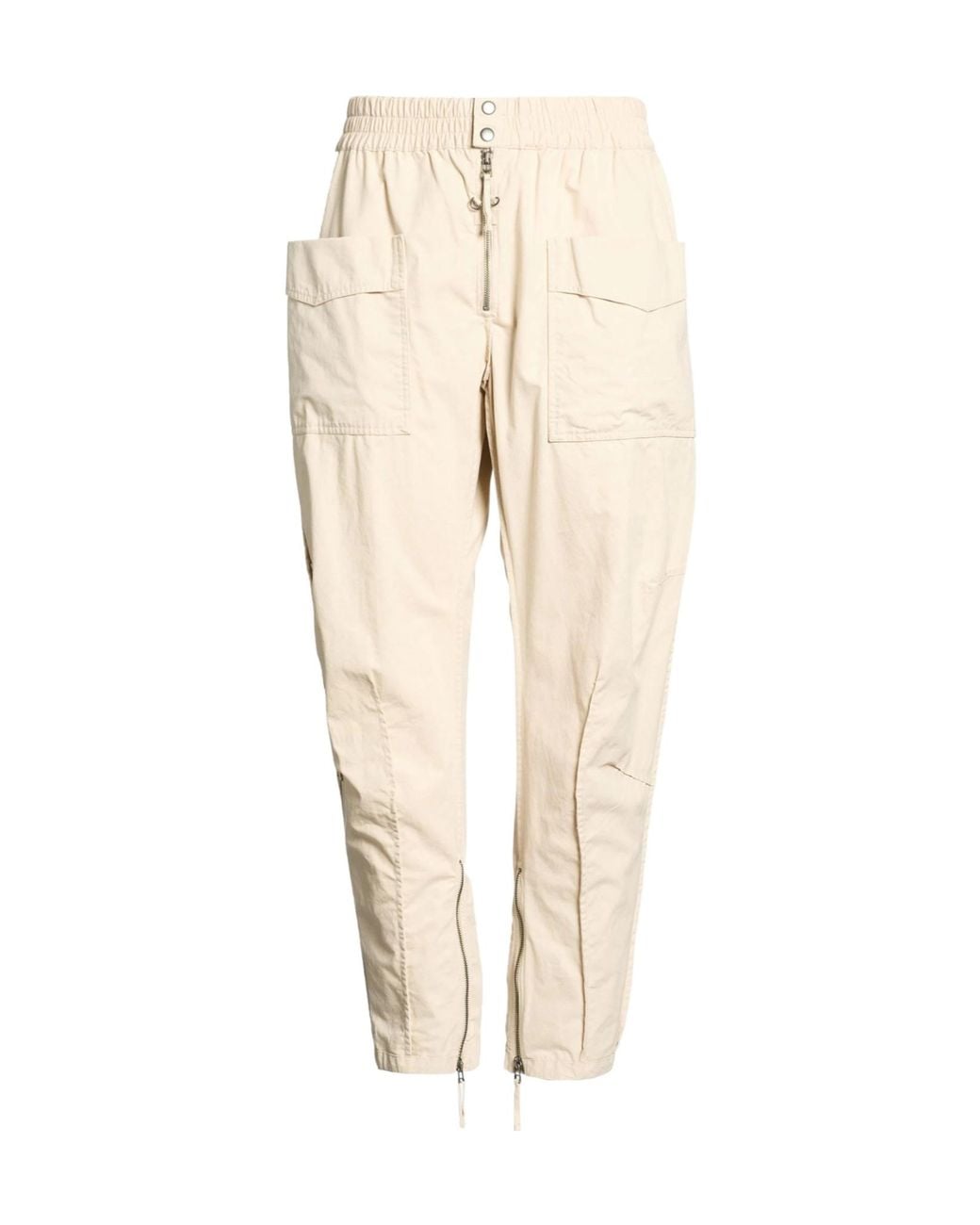Isabel Marant Natural Solid Color Canvas Casual Pants