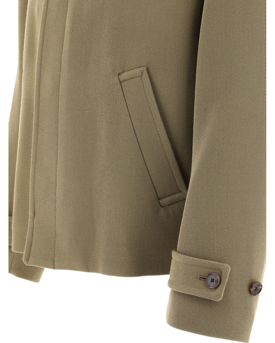 Auralee Green Spread-Collar Wool Jacket for men