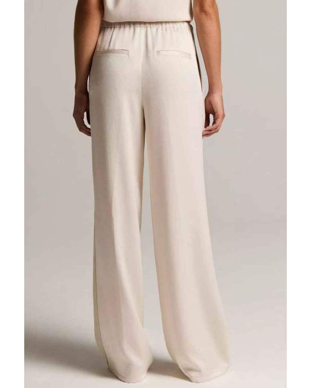 Vince Natural Drawstring Wide-Leg Track Pants