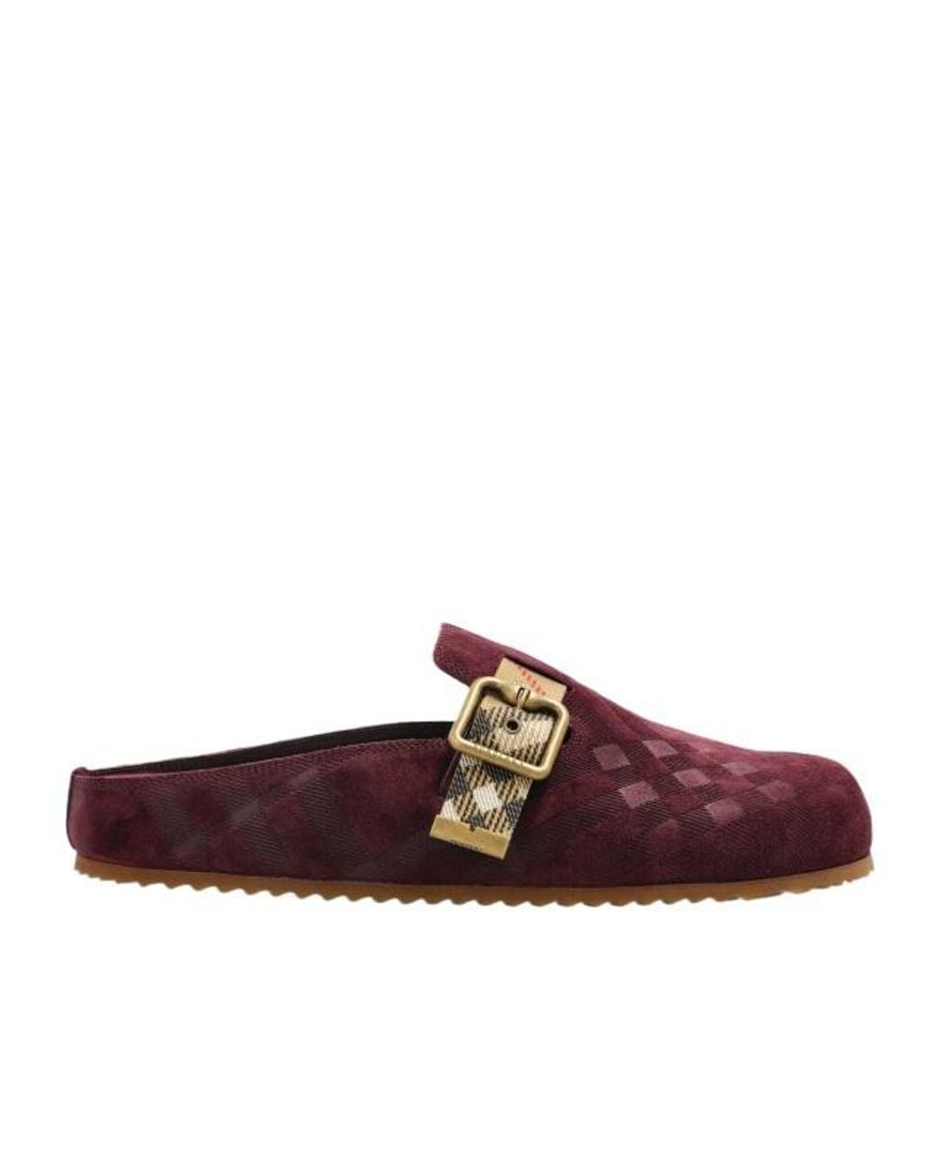 Burberry Brown Checked Strap Mules
