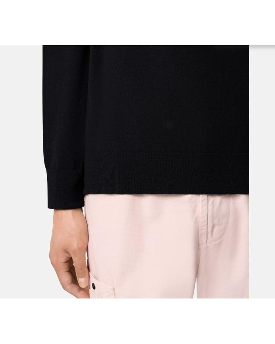 Stone Island Black Logo Patch Crewneck Sweater for men