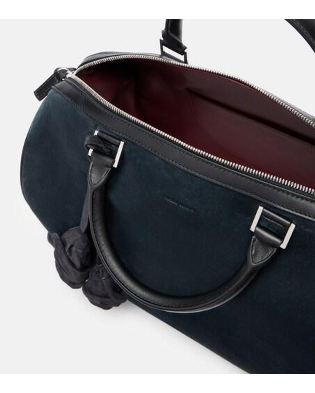 Magda Butrym Blue Varsovia Floral-Appliqué Suede Duffel Bag