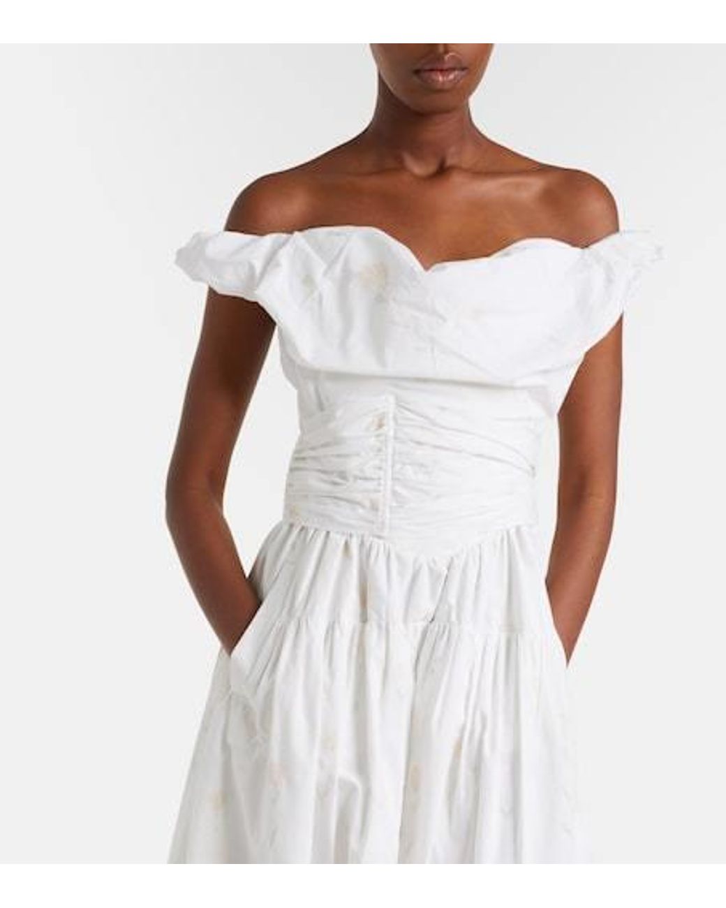 Vivienne Westwood White Sunday Floral Cotton-Blend Corset Dress