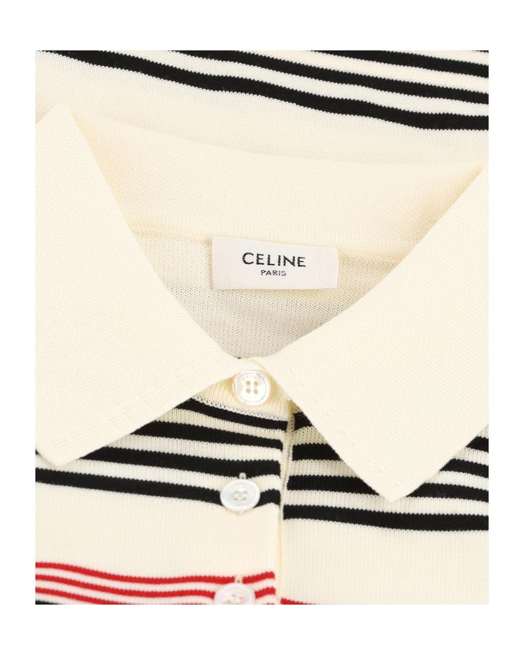 Céline White Polo Sweater