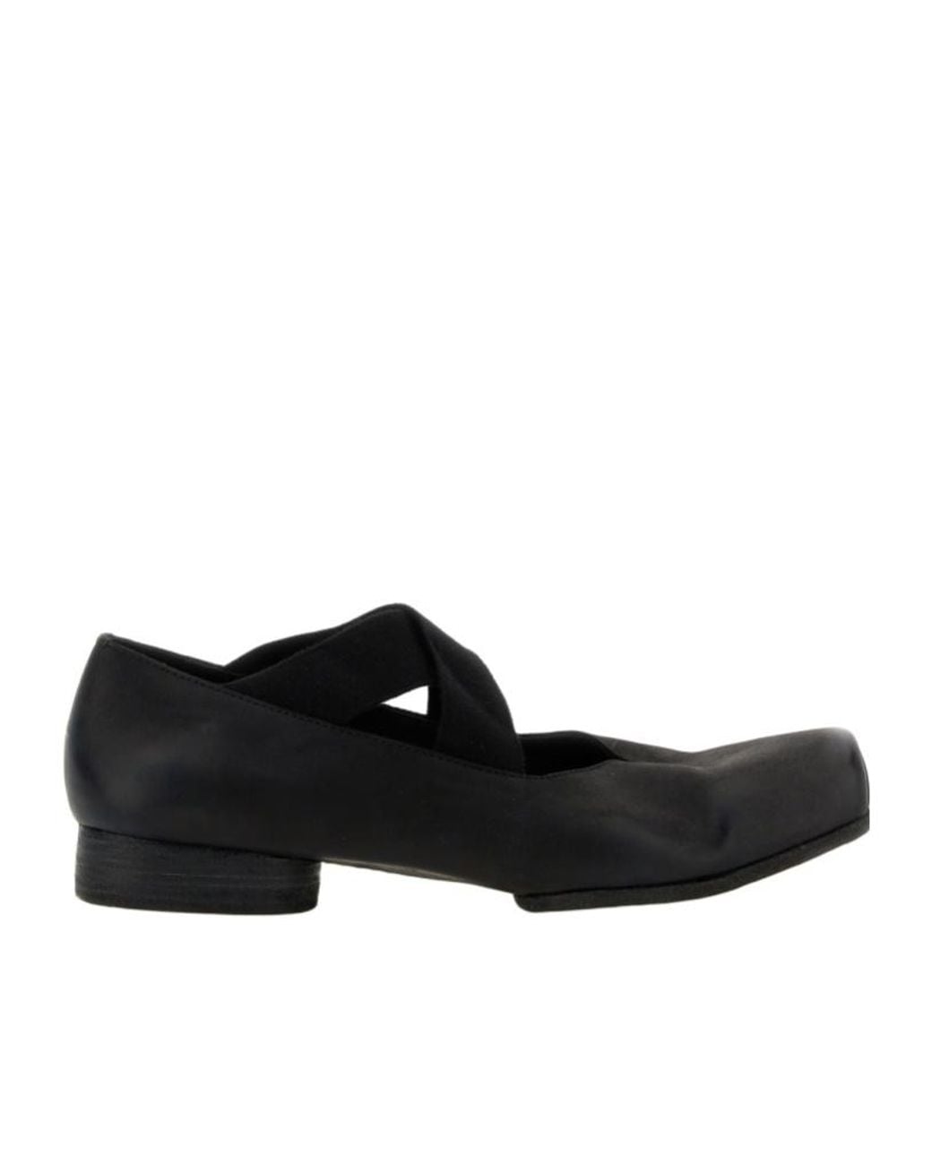 Uma Wang Black Square-Toe Ballet Flats