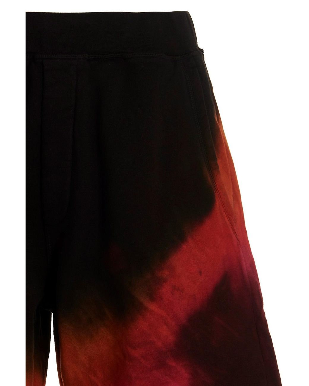 DSquared² Red Tie-Dyed Logo Printed Track Shorts for men