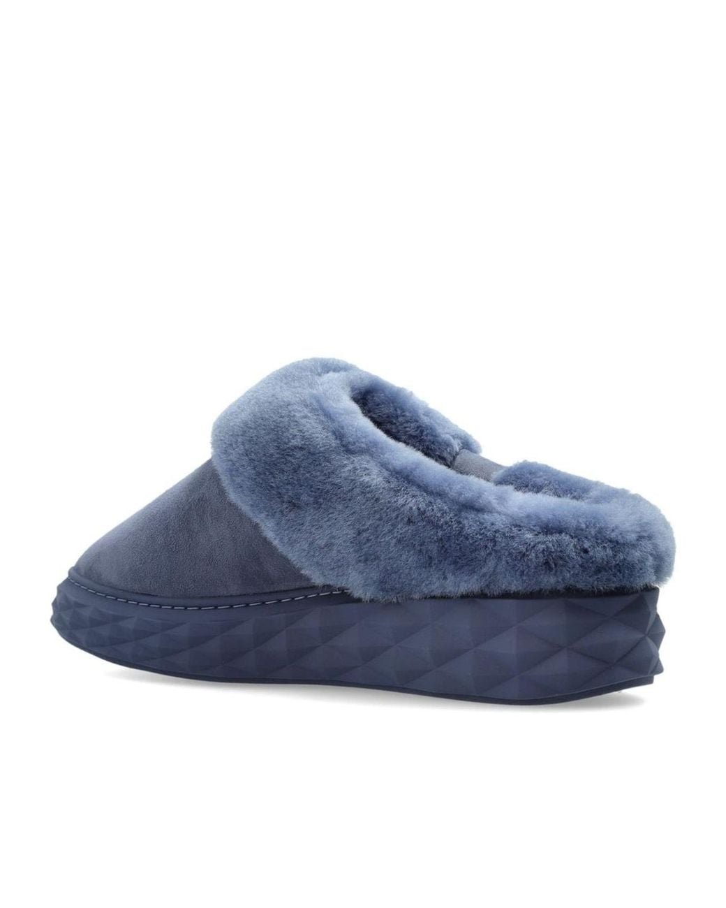 Jimmy Choo Blue Diamond Maxi Shearling Mules