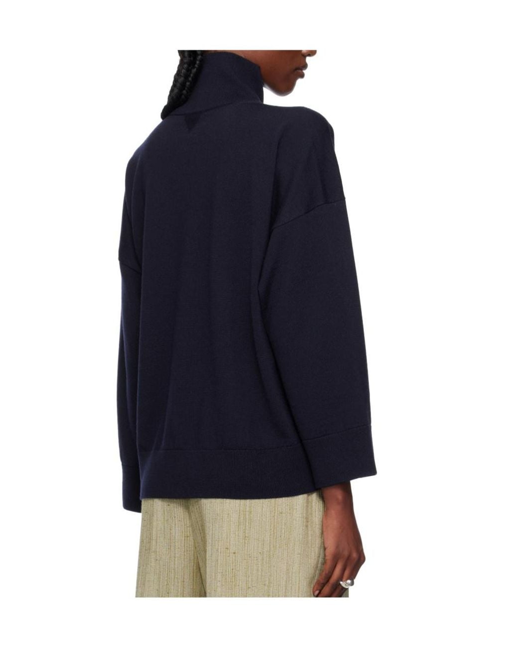 Bottega Veneta Blue High Neck Knitted Jumper