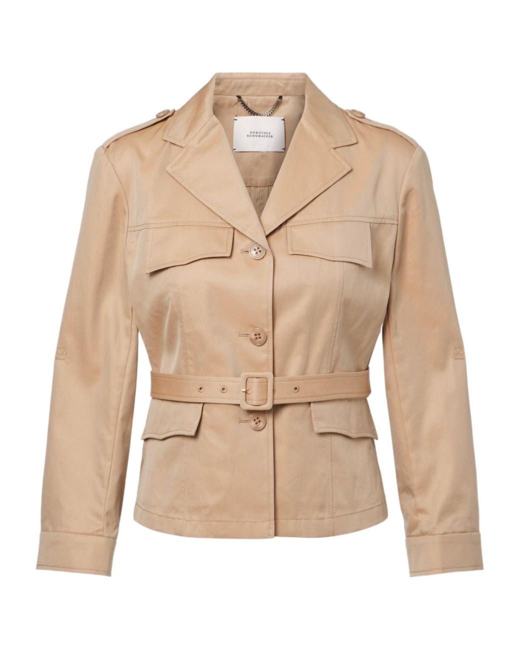 Dorothee Schumacher Natural Lapel Long-Sleeved Trench Coat