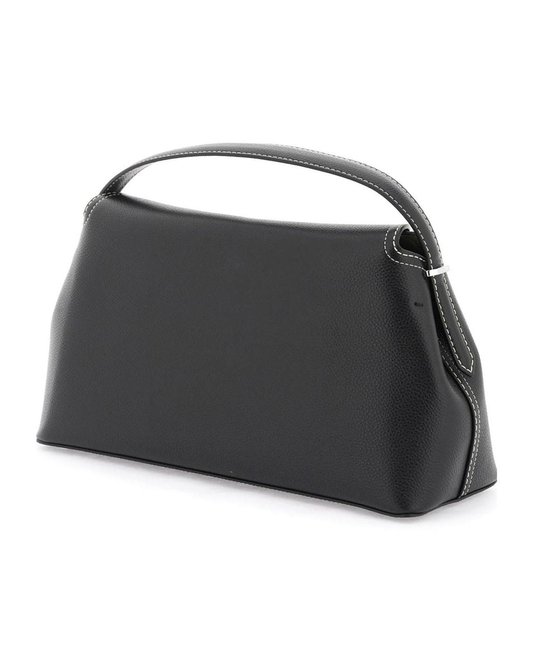 Totême Black Totême Logo Plaque Foldover Top Tote Bag