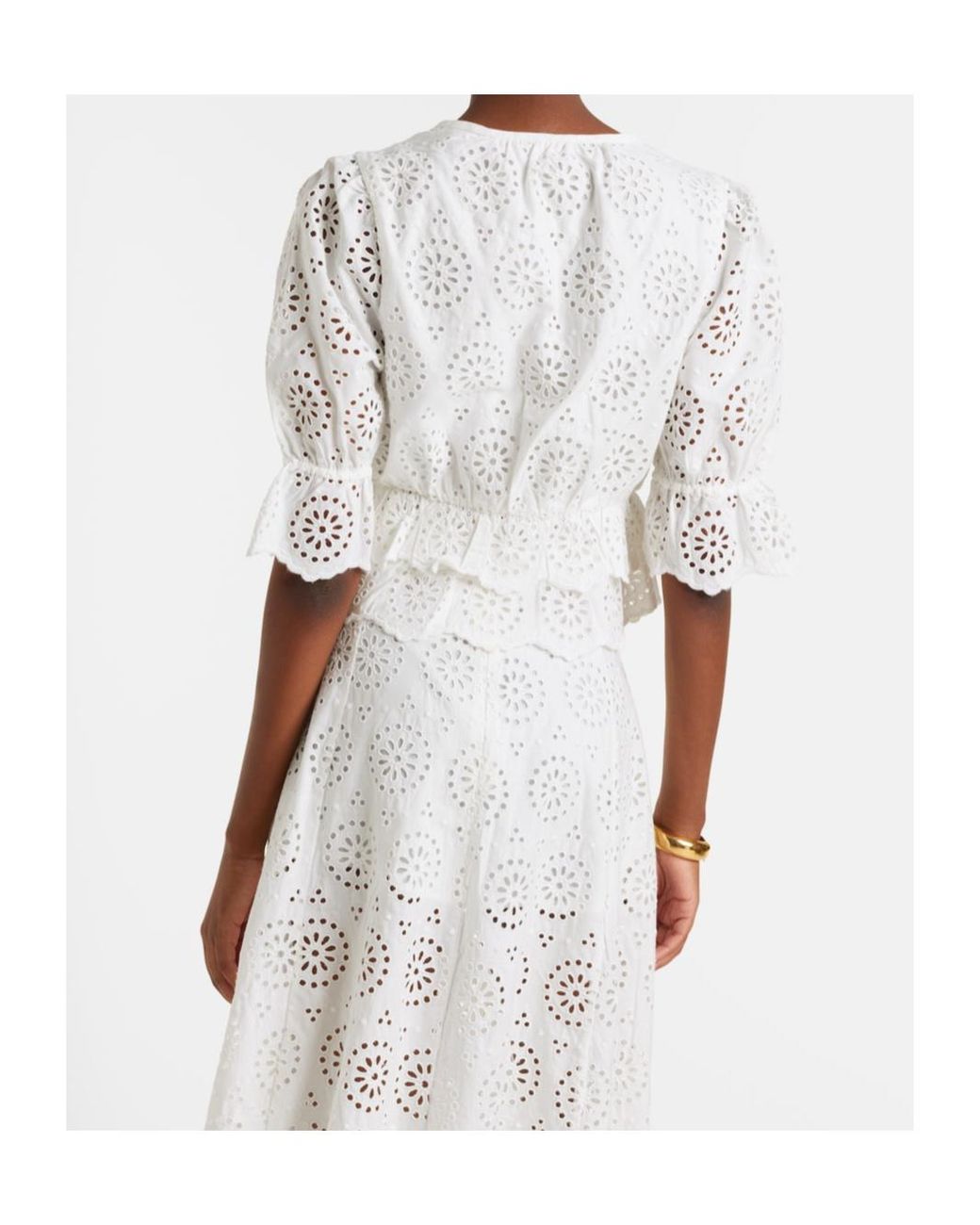 FRAME White Deco Embroidered English Cotton Smock