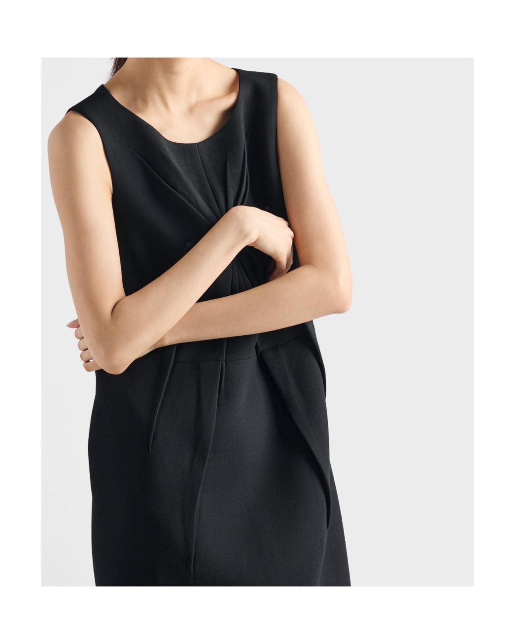 Prada Black Wool Natté Sleeveless Mini Dress