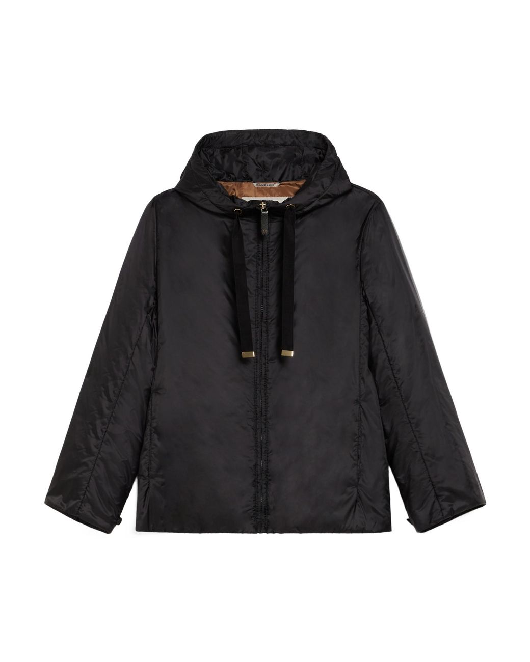 Max Mara Black The Cube Greenh Zip-Up Drawstring Jacket
