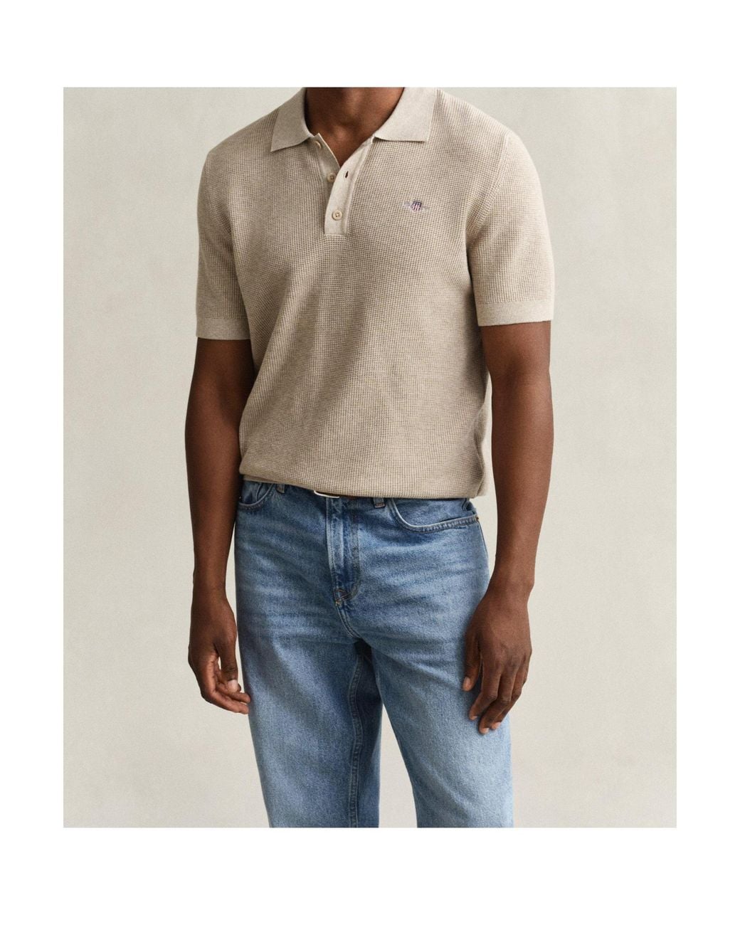 Gant Natural Logo Short Sleeve Polo Shirt for men
