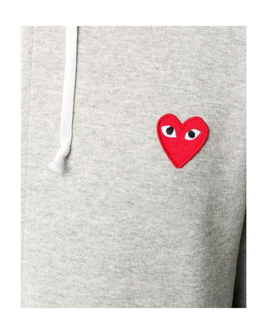 COMME DES GARÇONS PLAY Gray Hoded Zipper Casual Jacket for men