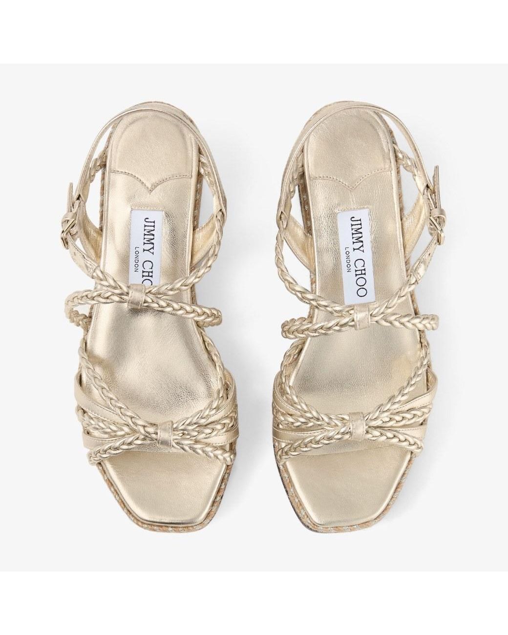 Jimmy Choo Natural Nyra 60 Wedge Sandals