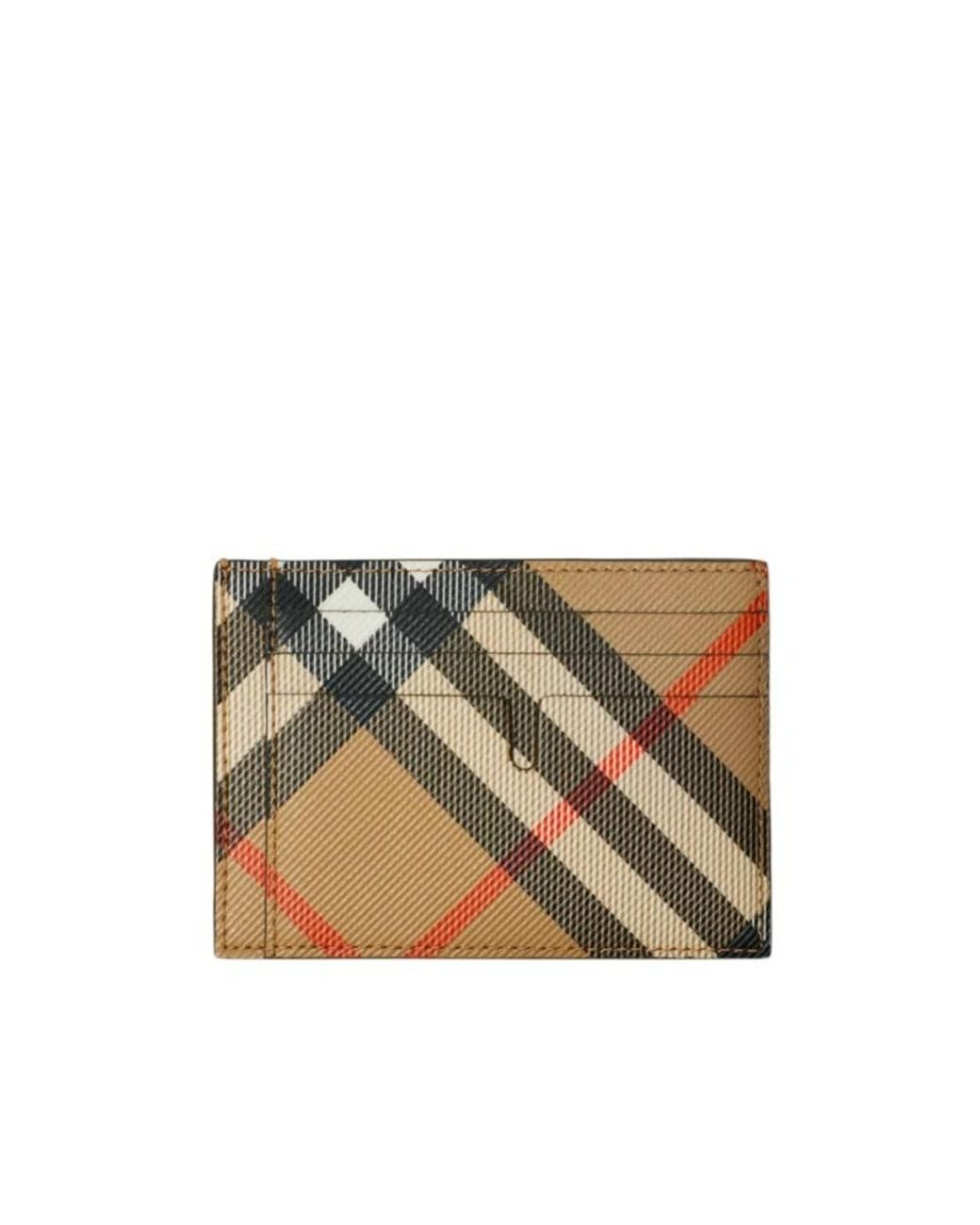 Burberry White Check Pattern Card Holder for men