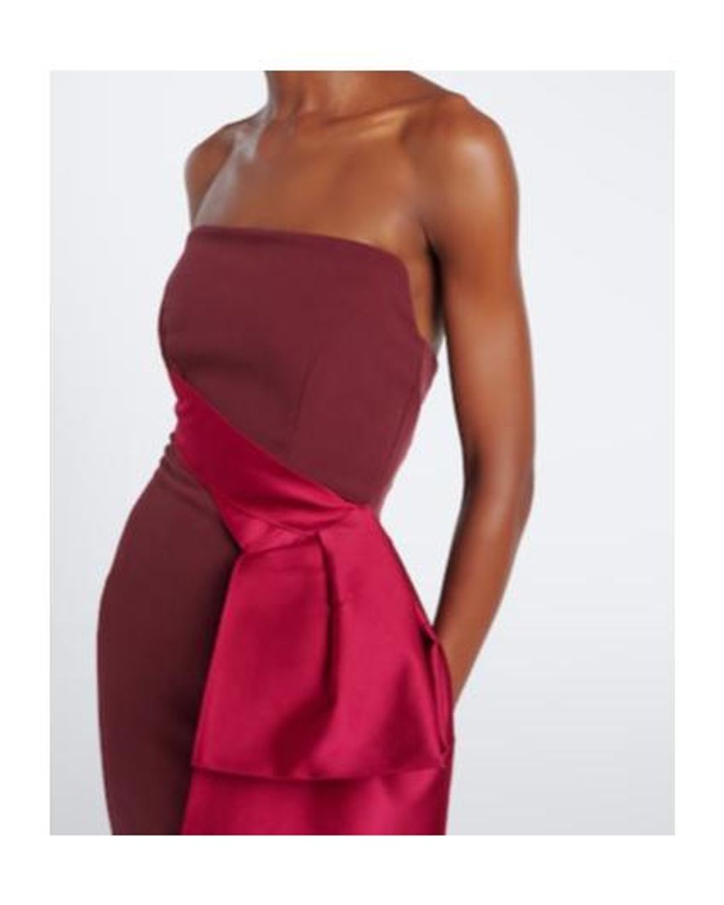 Roland Mouret Red Draped Crêpe Bustier Gown
